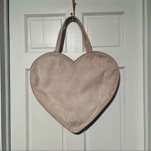 Suede Heart Tote